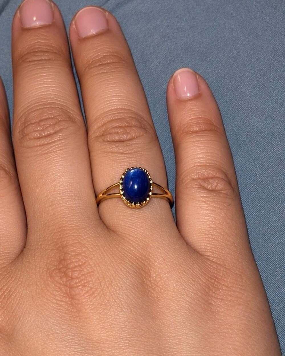 September Birthstone Ring | Star Sapphire | Gold Plated | Nickel Free